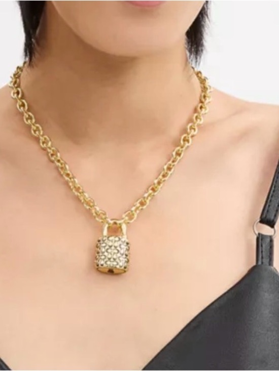 Coach Jewelry - Coach Quilted Padlock Necklace